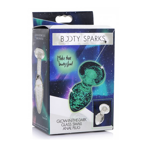 Glow-In-The-Dark - Glazen Buttplug - Klein - Afbeelding 2