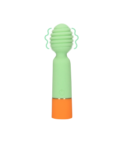 Geribbelde Mini Vibrator met USB Oplader - Lente Salie