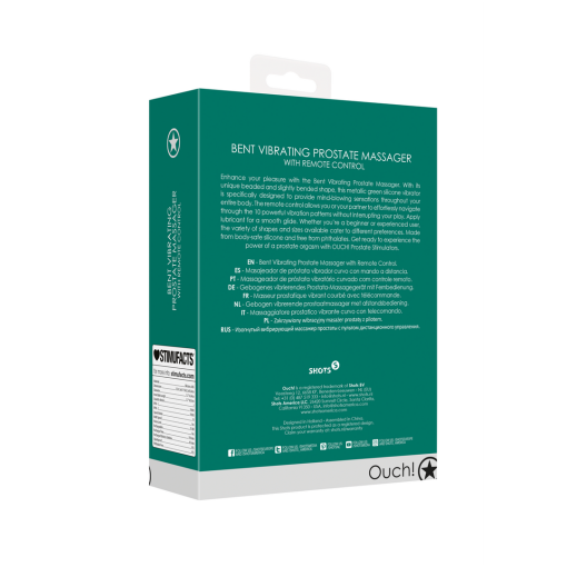 Gebogen Vibrerende Prostaatmassager met Afstandsbediening - Metallic Groen - Afbeelding 3