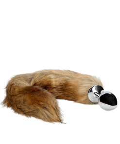 Vossenstaart met metalen buttplug