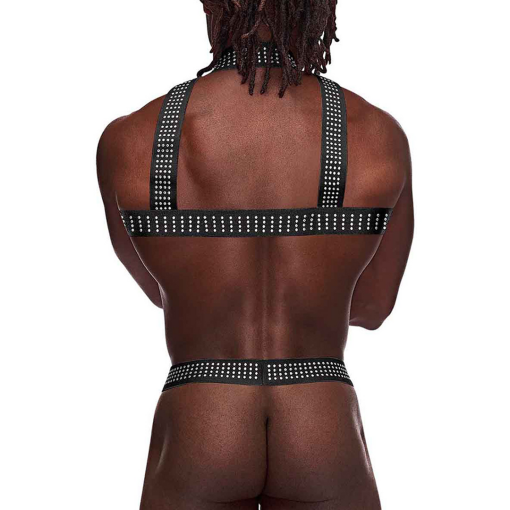 Elastische Harnas met Studs - One Size - Zwart - Afbeelding 2