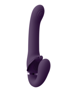 Satu - Pulse-Wave en Vibrerende Strapless Strapon - Paars