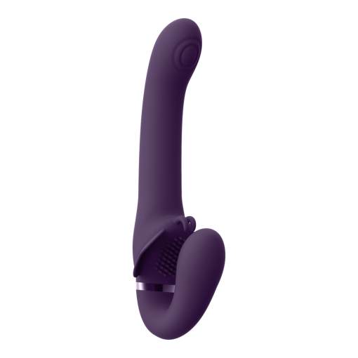 Satu - Pulse-Wave en Vibrerende Strapless Strapon - Paars