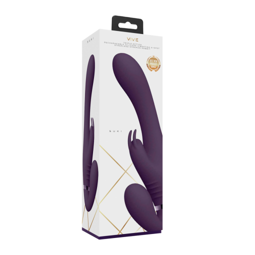 Suki - Vibrerende Strapless Strap-on Rabbit - Paars - Afbeelding 2