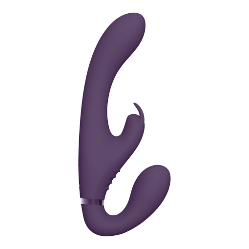 Suki - Vibrerende Strapless Strap-on Rabbit - Paars - Afbeelding 4