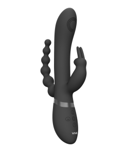 Rini - Pulse Wave  Vibrerende Dubbele Penetratie Rabbit - Zwart