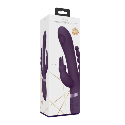 Rini - Pulse Wave  Vibrating Double Penetration Rabbit - Paars - Afbeelding 2