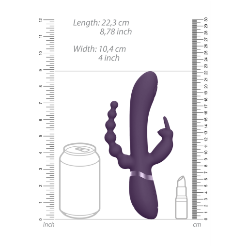 Rini - Pulse Wave  Vibrating Double Penetration Rabbit - Paars - Afbeelding 7