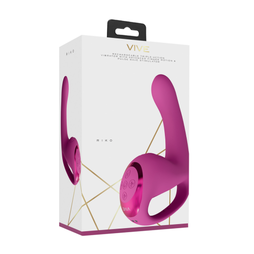 Riko - Triple Motor Thumper met Geavanceerde Vingerbeweging  Puls Golf Stimulator - Roze - Afbeelding 2