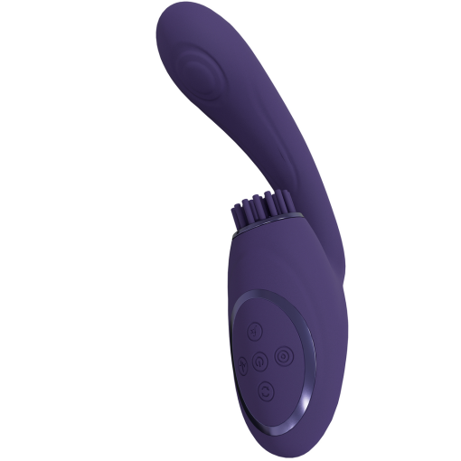 Gen - Triple Motor G-Spot Vibrator met Pulse Wave en Vibrerende Borstels - Paars - Afbeelding 5